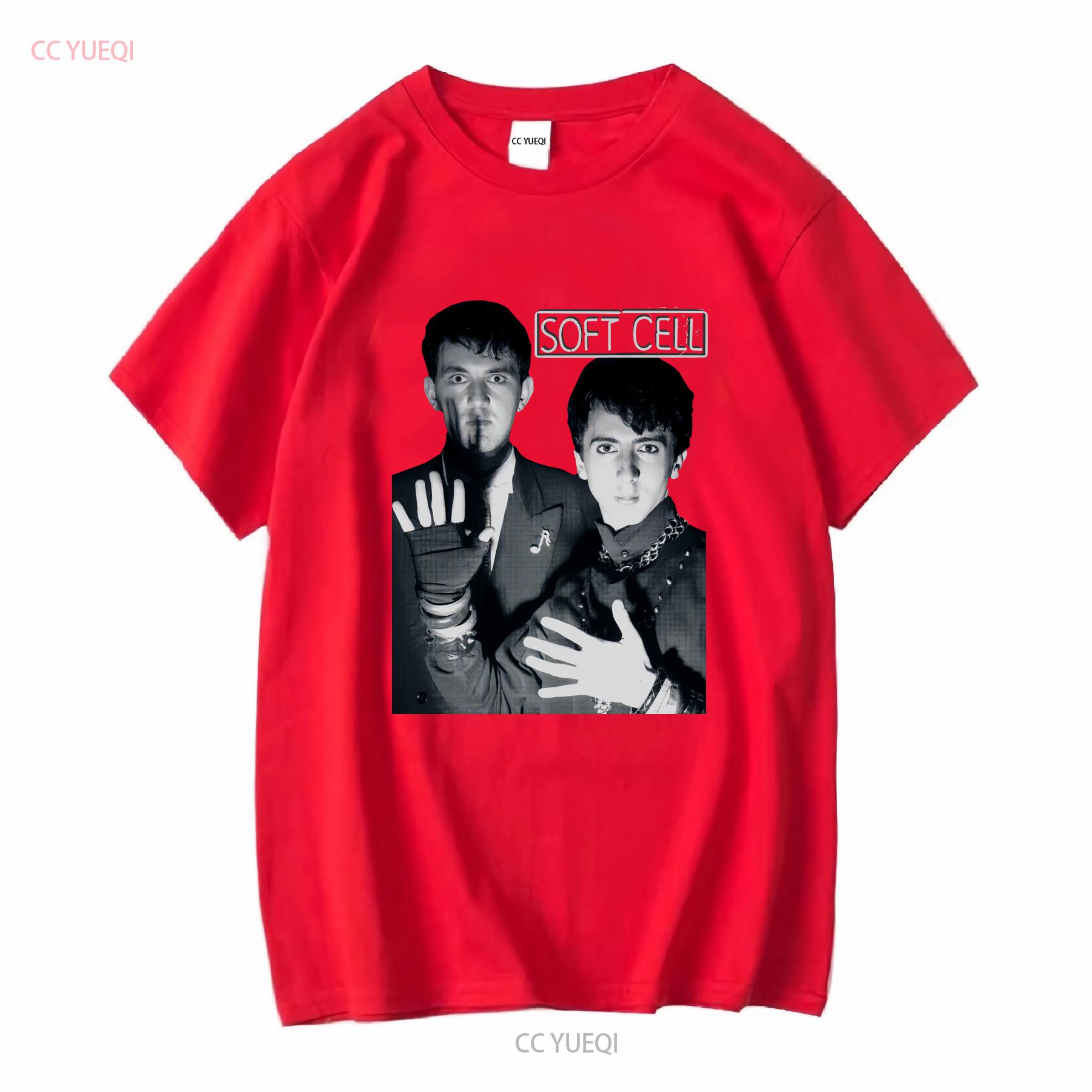 Soft Cell Black T Shirt Band Synthpop New Wave Pop Rock vintage Washed streetwear Stretched fashion Top For Everyday Wear S