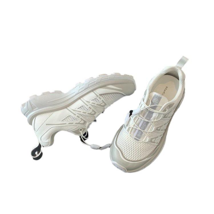 Grape mother studiolee leather thick sole heightening sports wind drawstring light casual color matching dad shoes women