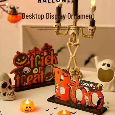 Halloween Cartoon Pompoen Desktop Ornamenten: Creatieve Decoraties voor Feestelijke Scènes en Foto Props