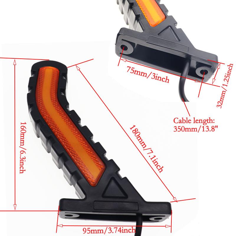 2 Pack Side Marker Light Signal Light Truck Turn Trailer LED Neon Light Bar 24V Truck Position Light Waterproof Triple Side Light Amber Red White