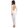 Backless Lace Floral Sheer Slimming Long Sleeve Street Style Dress