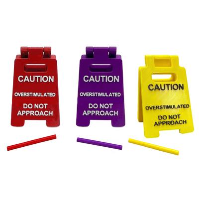 Attention Panneau de Bureau Surstimulé Imprimé en 3D Drôle Ne Pas Approcher Panneau d'Avertissement de Bureau pour Bureau à Domicile Espace de Coworking