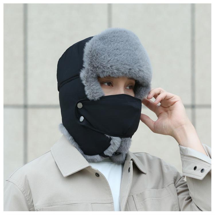 Men's Windproof Lei Feng Winter Hat with Ear Protection - Thick, Warm, and Plush for Cycling Outdoors