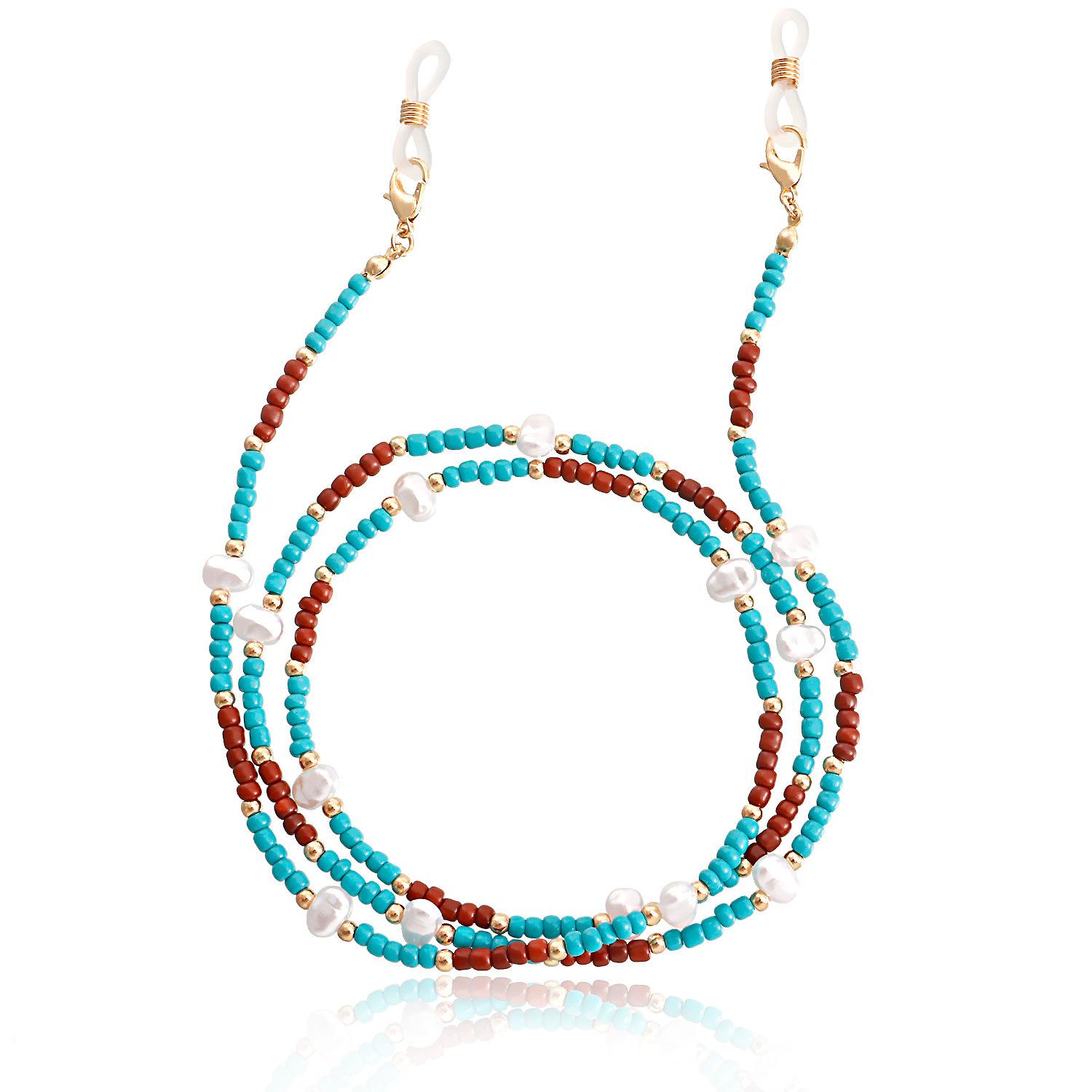 

European and American masks hanging chain glasses chain acrylic pearl rice bead mask chain spot