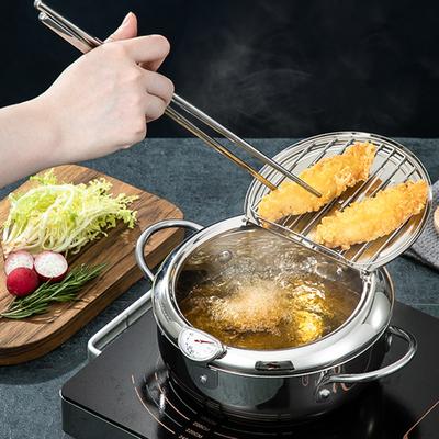 Fritteuse Topf Multifunktionale Bratpfanne für Küche Kochen