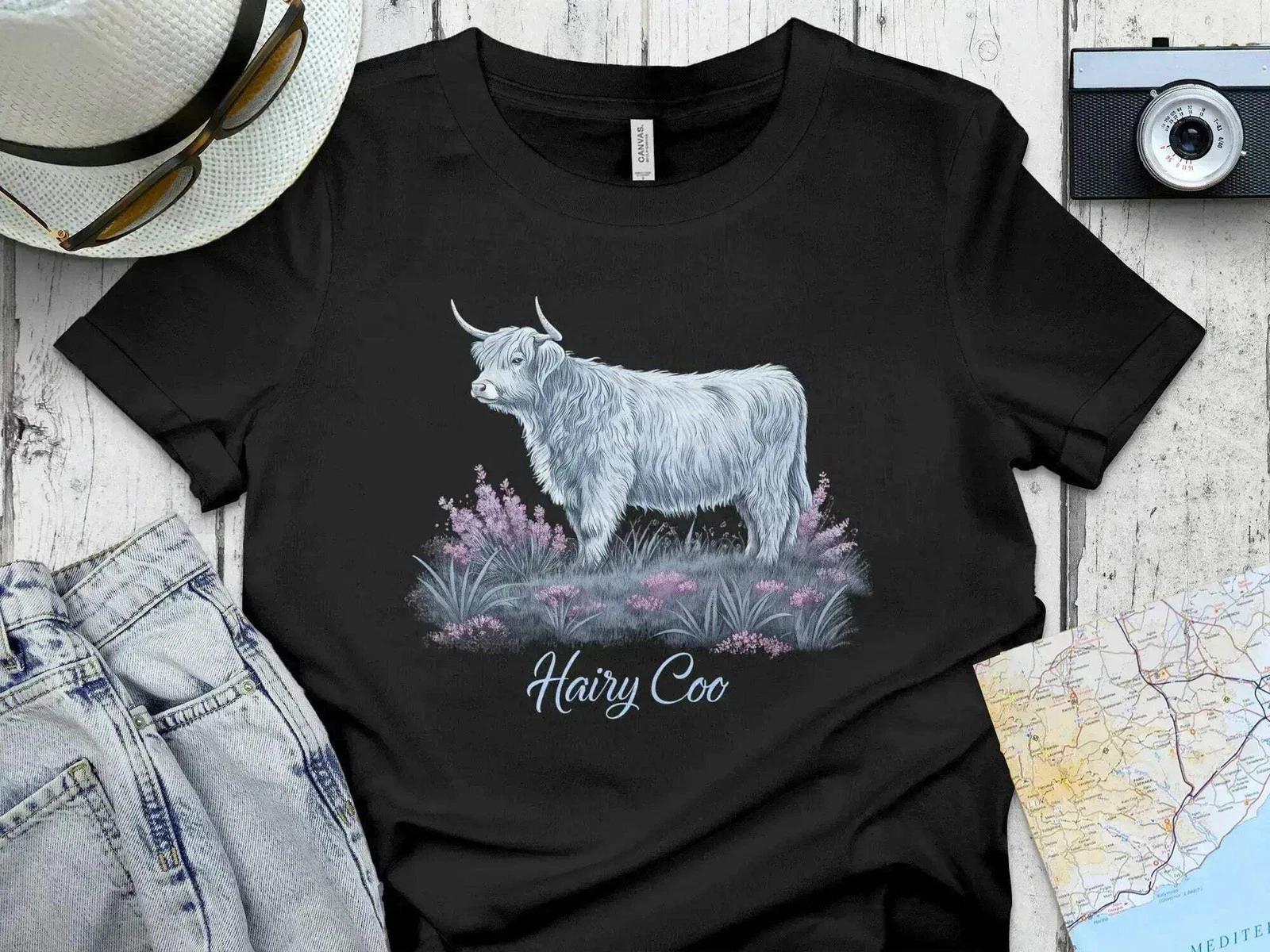 Scottish Highland Cow Cute Hairy Coo Themed T-Shirt 4XL