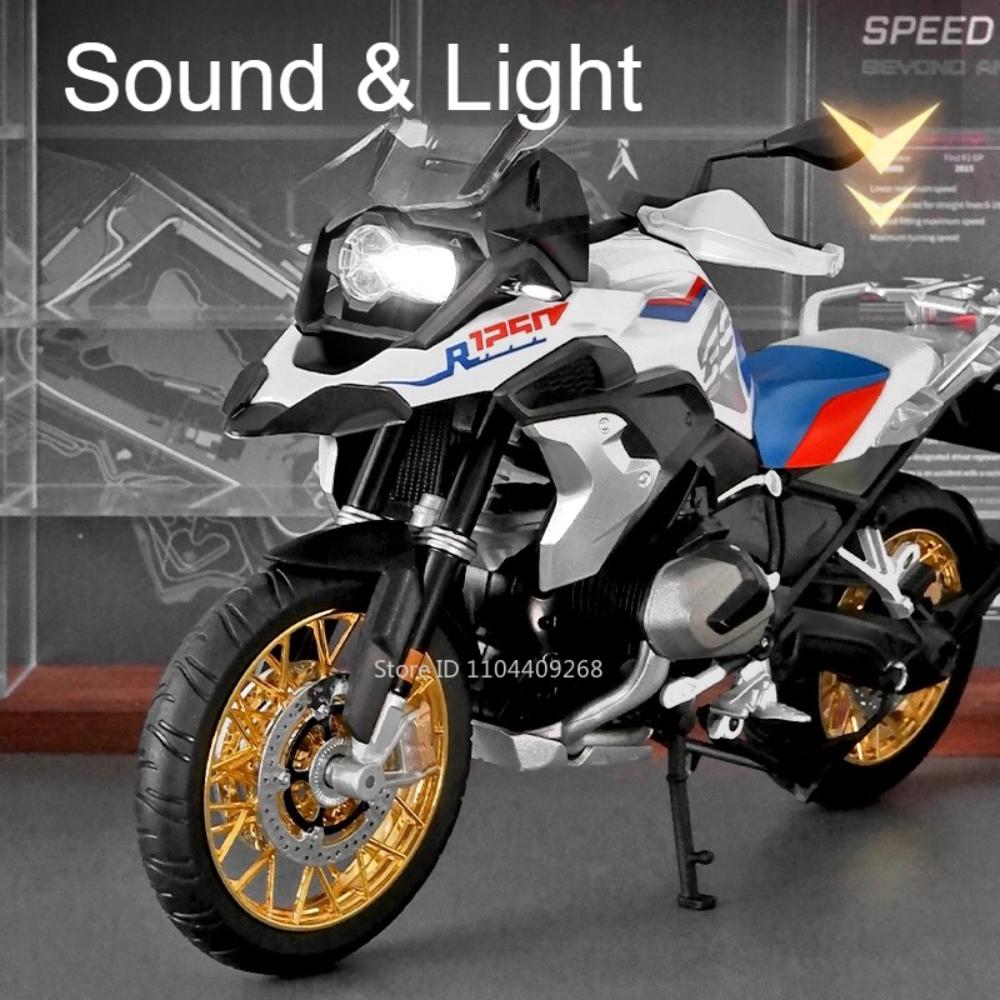 Large Size 1:9 R1250 GS RR1000 Motorcycle Model Toy Car Alloy Body Cool Light Shock Absorption Motorbike Models Ornaments Gifts