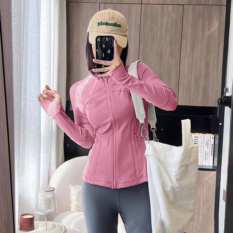 Women's Quick-Dry Slim Fit Yoga Jacket - Long Sleeve, Zipper, Summer Sports Top