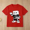 Kids Roblox Black Tshirt Gold Character Print Short Sleeve Casual Tee for Boys Girls