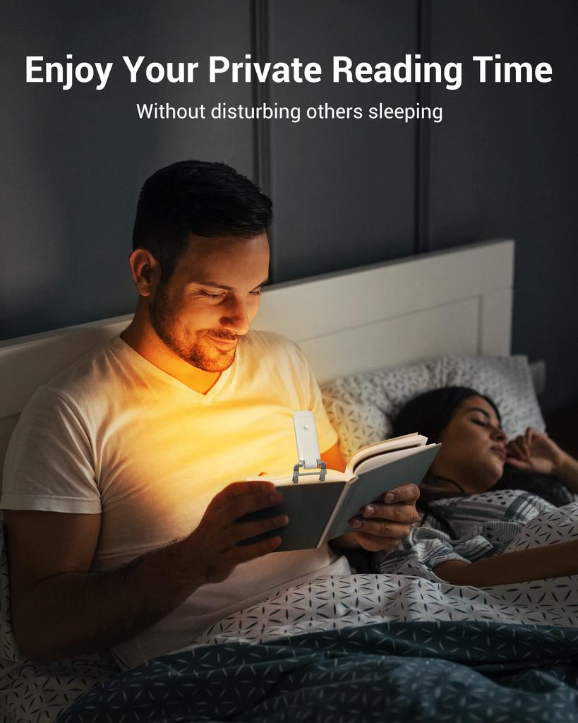DEWENWILS Book Light, Bedside Reading Lamp, 4 Brightness Levels, Eye Care
