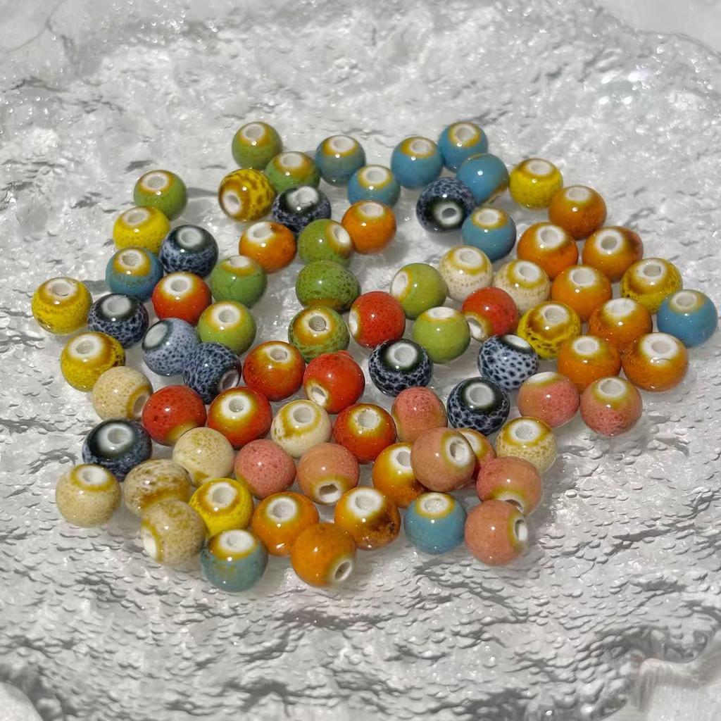 Colorful Jingdezhen Flambe Glaze Ceramic Beads for DIY Bracelets and Hand Strings