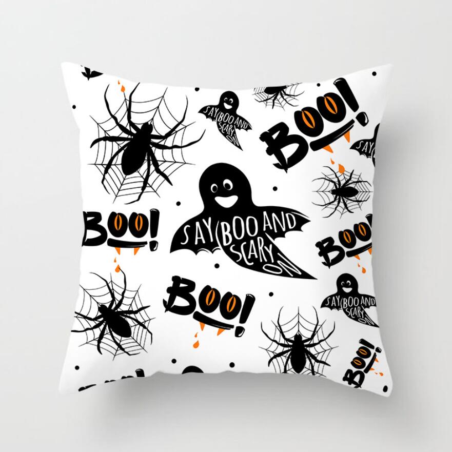 New Style Hello Halloween Print Pillow Case Polyester Festival Home Decor Fabric Sofa Pillowcase Comfortable Car Cushion Cover