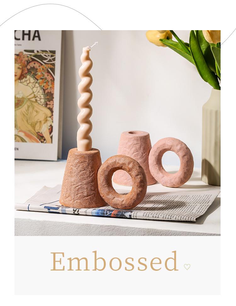 Retro Ceramic Candle Holder - Creative Candlestick for Home Decor, Desktop, and Soft Decoration in INS Style