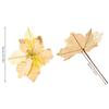 1PCS Christmas Ornament Golden Red Simulation Christmas Flower Handmade Maple Leaf Decorative Flower Christmas Flower Pendant