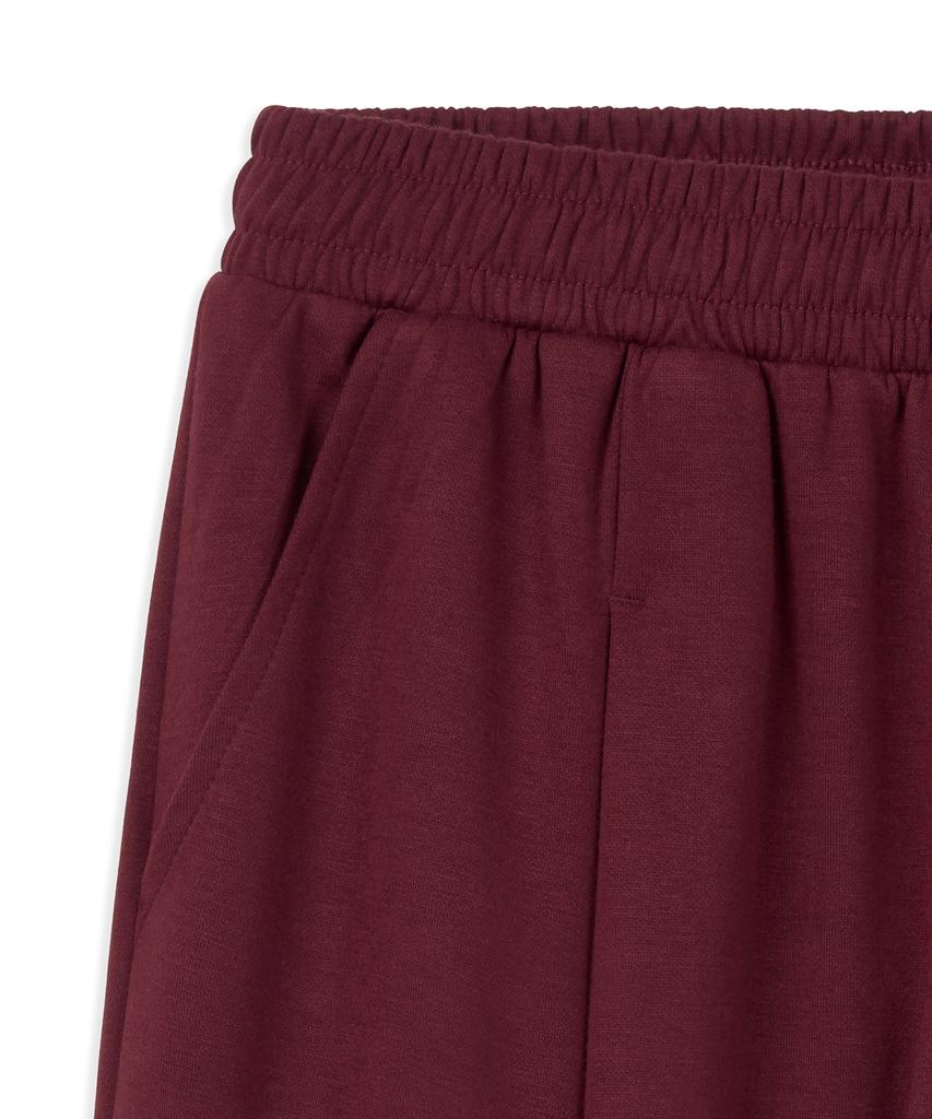CAMEL WORK One-Pleat Wide Cargo Sweatpants (Burgundy)