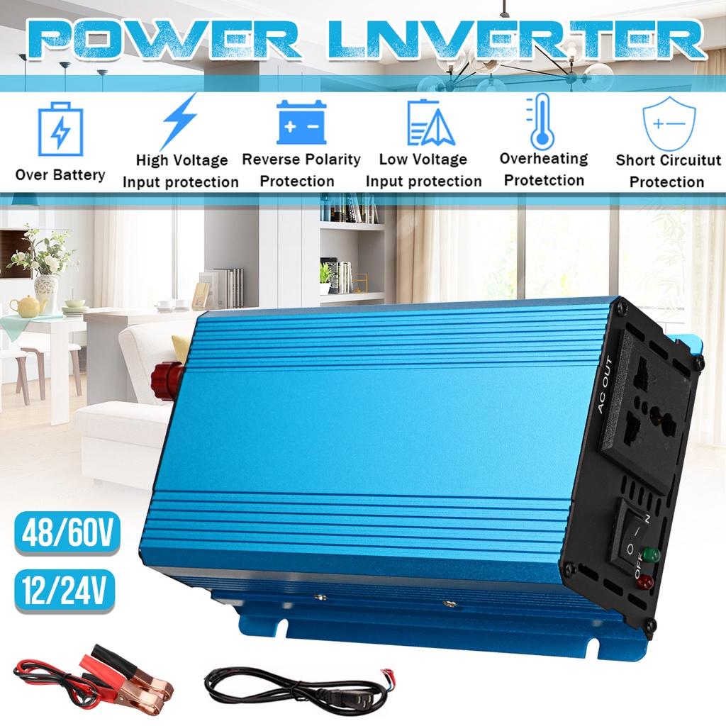 Peak 12/24/48/60V To 220V 1500W Car Power Inverter Voltage Converter Charger Adapter Invertor