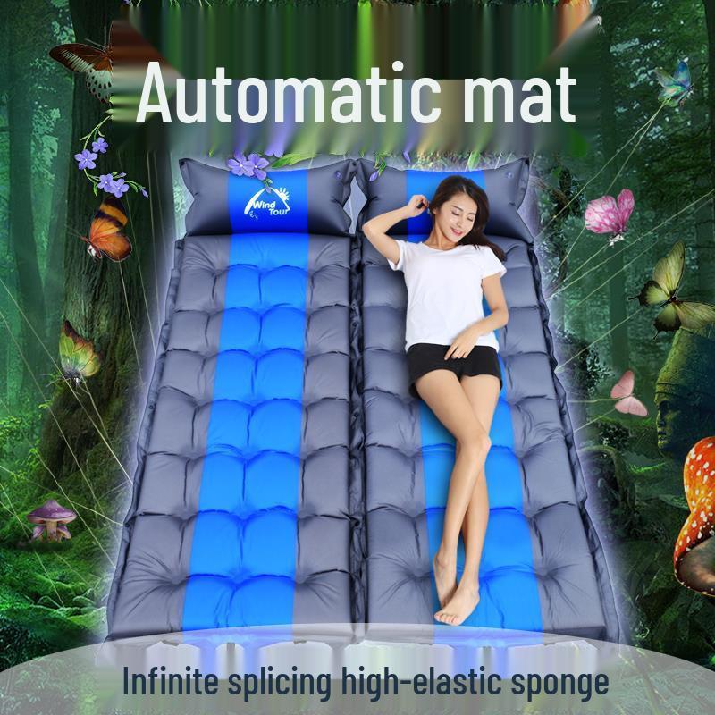 Single Outdoor Inflatable Sleeping Pad - Waterproof, Thickened Mat for Beach, Picnic, Tent, or Lunch Breaks