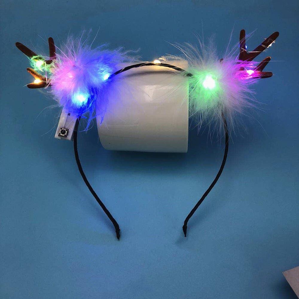 

Plush Vocal Concert Funny Elk Antler Korean Style Hairbands Women Hair Hoops Christmas Headbands B