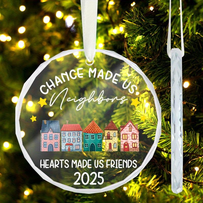 1pc/2pcs New Home Christmas Ornament 2025,House Warming Gifts New Home - Housewarming Gifts for First House, Glass Housewarming Gift Ideas for Couple
