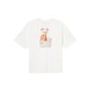 Letter Logo Cartoon Pattern Round Neck Pullover Short Sleeve T-Shirt Women Tops White FQ6010-100