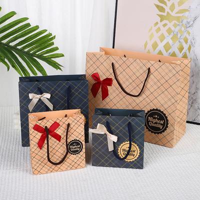 1 unidad Bolsa de Regalo, Bolsa de Papel a Rayas Cuadriculadas, Mini Bolsa de Regalo, Bolsa de Tote para Cumpleaños