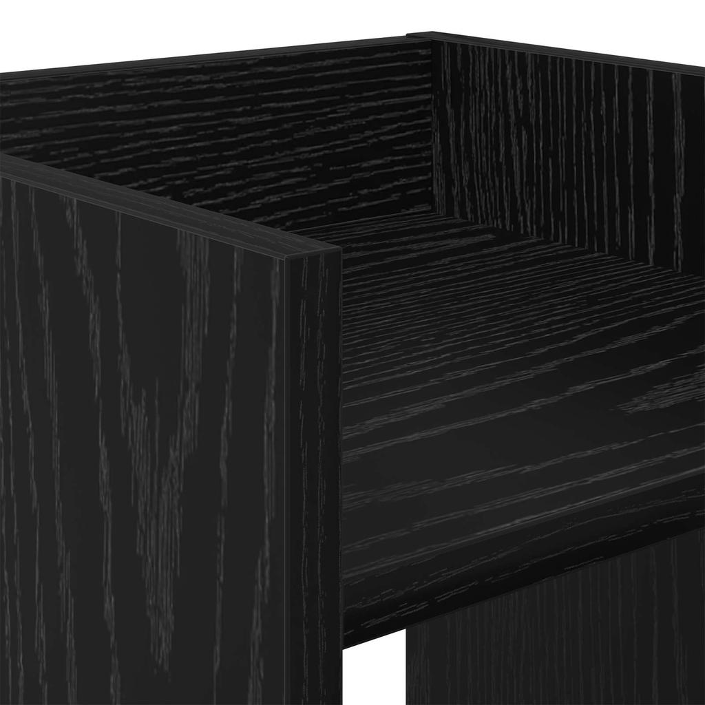 Plant Stand Black Oak 30 x 30 x 40 cm Engineered Wood
