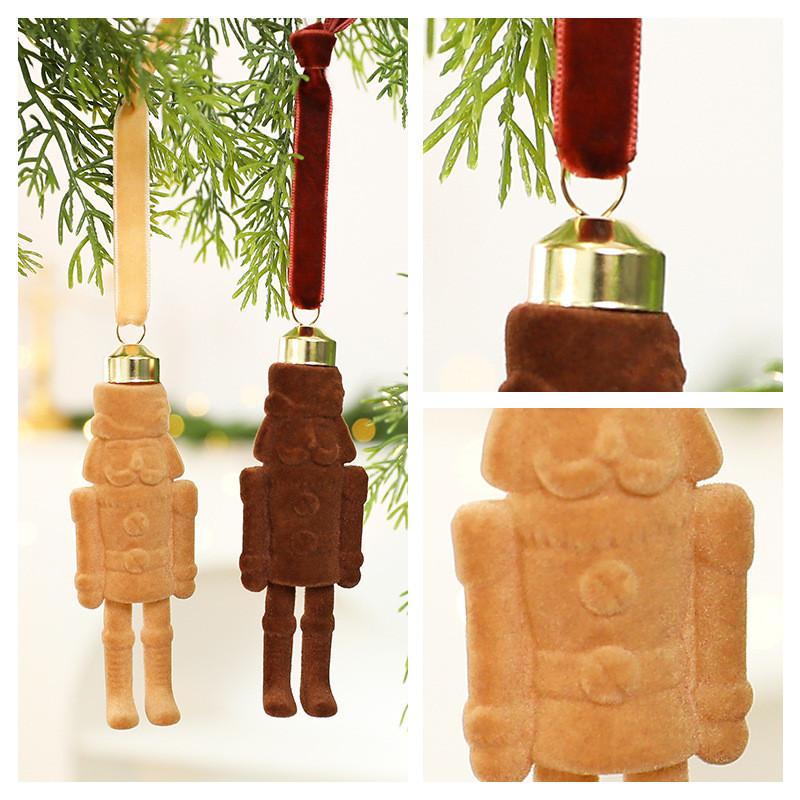 Plush Velvet Nutcracker Toy Hanging Decor Holiday Christmas Tree Ornament