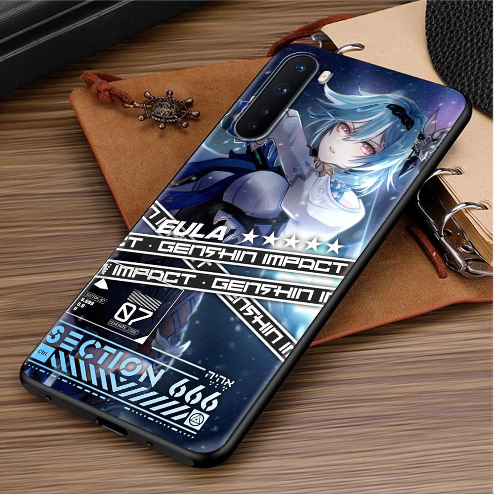 Phone Black Case for OnePlus Nord 2 5G 8T 10 9 7 8 Pro 10T For Oppo A53 A16 A15 A54 A74 Silicone Funda Genshin Impact Anime