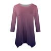 Women's Fashion Casual Crew-neck Gradual Print Seven-point Sleeve Shirt Belted Loose Comfortable Top