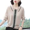 Damen Retro Stricktop mit Revers - Langarmpullover für Frühling/Herbst 2026
