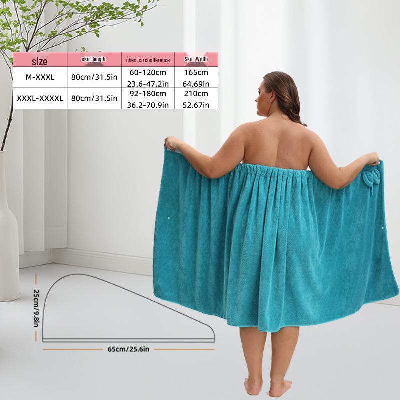 Plus Size Quick-Dry Absorbent Bath Skirt Robe