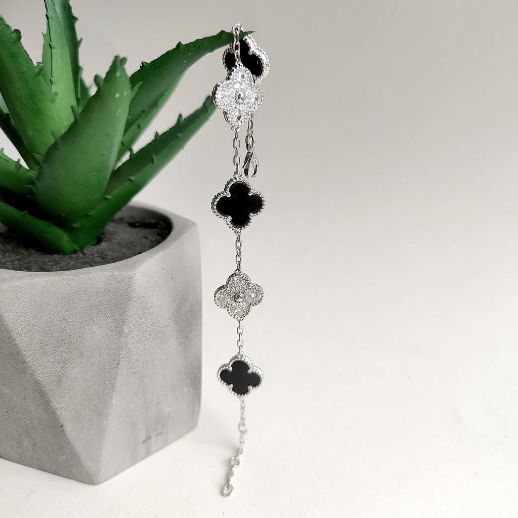 Silberarmband mit natürlichem Onyx, Zirkonia, Produktgewicht 9,75 g (60002127)