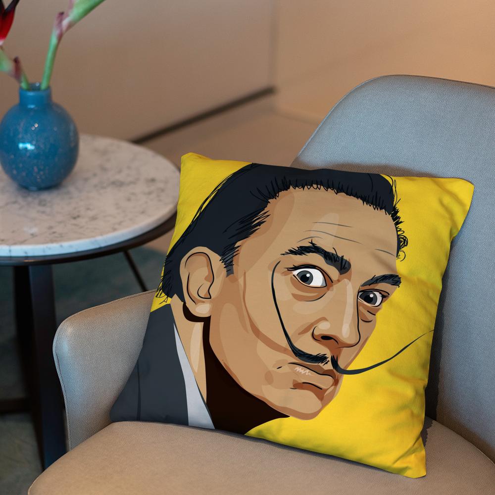 Salvador Dali Pop Art Cushion Cover 2-in-1 Reversible Plush Pillow Cover | Car/Sofa/Bed | Perfect Gift