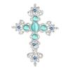 Alloy Crossed Brooch with Rhinestones Religious Lapel Pin Secure Clasp Accessory for Special Event And Everyday Outfits