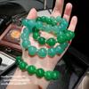 Dulong Jade Bead String Small Waist Gem Ice Green Bead Bracelet, New Chinese Quartz Jade Agate Bracelet Stacked And Worn