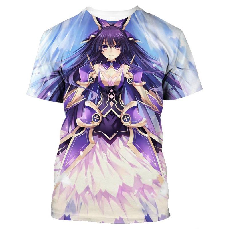 2026Summer Fashion 3d Anime Men s and Women s T-shirt Date A Live Casual Unisex Short Sleeve Comfortable S