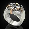 Retro Viking Style Nautical Compass Seal Ring Male Gold Color Two-Color Stainless Steel Rings Fashion Vintage Jewelry for Men