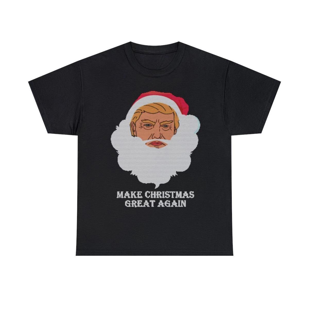 Trump Make Christmas Great Again Ugly Christmas Graphic Tee Shirt, S-5XL 2XL