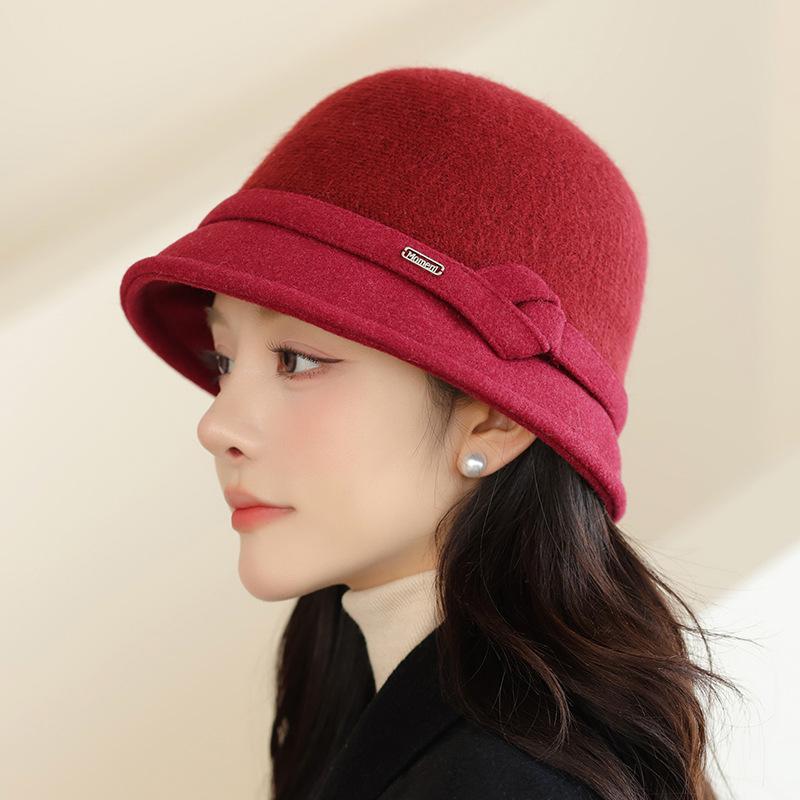 Autumn and Winter Woolen Hat Women's French Bucket Hat Retro Top Hat Thermal Basin Hat Fashion Accessory, Winter Hat for Women, Ladies Winter Hats