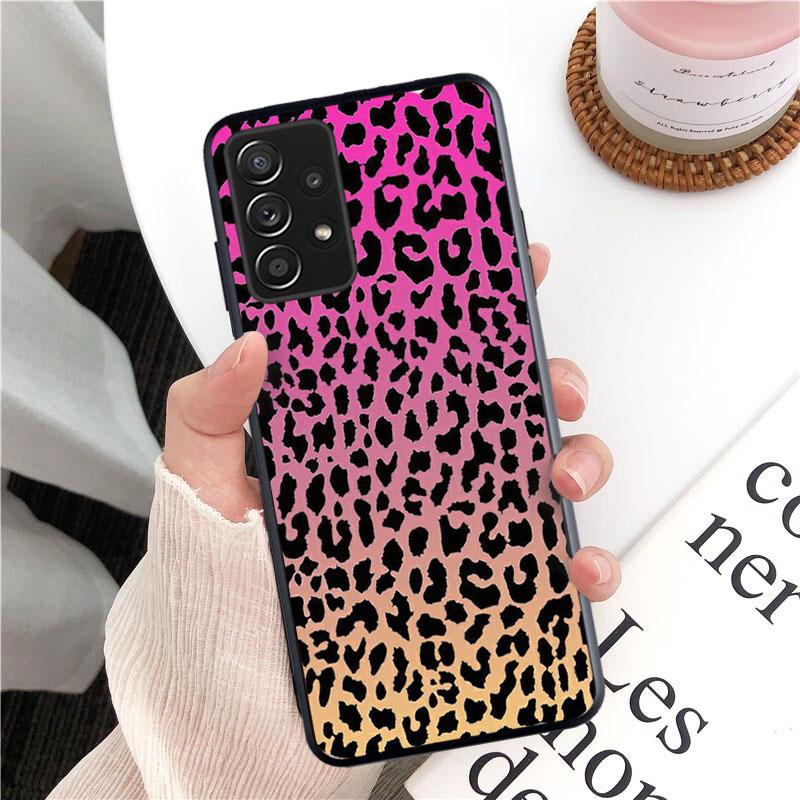 Etui na telefon Leopard do Samsung Galaxy A13 A22 A12 A32 A71 A11 A21S A33 A52 A72 A51 A50 A70 A31 M31 Funda Coque