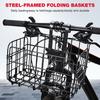 Metal Wire Ebike Basket Rust Proof Quick Release Frame Basket Non-Slip Fold-Up Bike Cargo Rack for Outdoor Cycling Travel Basket