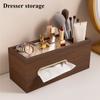 Wooden Tissue Boxes Living Room Desktop Tissue Box Restaurant Napkin Storage Box Multi-functional Home Organization Accessories
