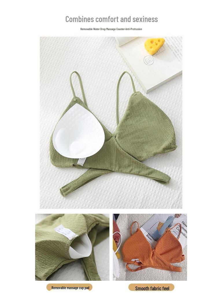 Cross-Back Spaghetti Strap Tube Top with Chest Pads - Sexy Strapless Hollow-Out Base Layer for Women
