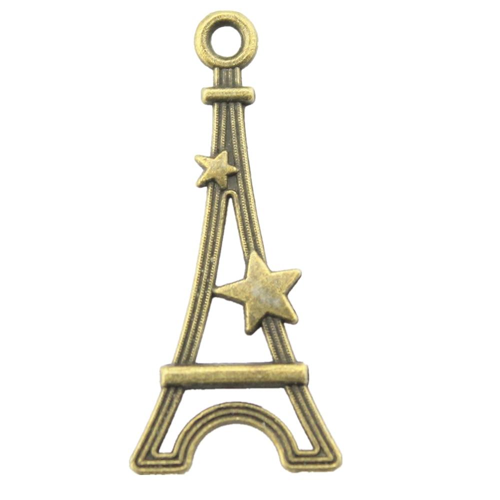 

10шт двусторонняя башня со звездами подвески античная бронза цвет цинковый сплав 30х13мм