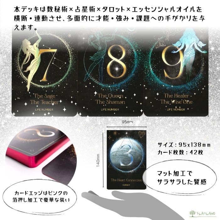 [Japanese Guidebook Included] Cosmic Numbers Oracle Cards FLATLAND Authentic Numerology Astrology