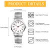 Elastic Strap Quartz Watch with Stainless Steel Analog Arabic Large One Size Fits Casual Perfect for or Any Women's Watch, 24-Hour Waterproof
