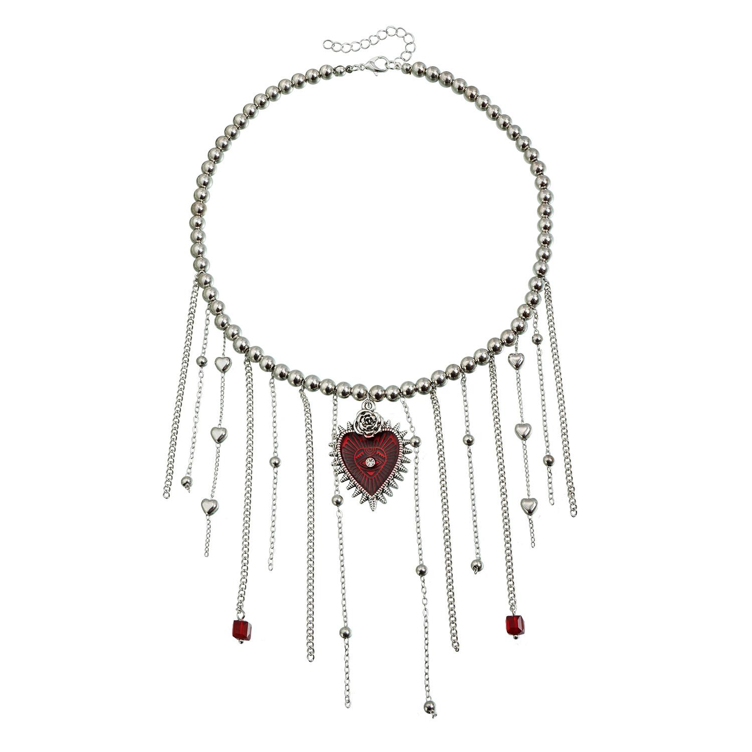 European and American jewelry dark girl series thorns love flower necklace ins Spice girl romantic Su necklace