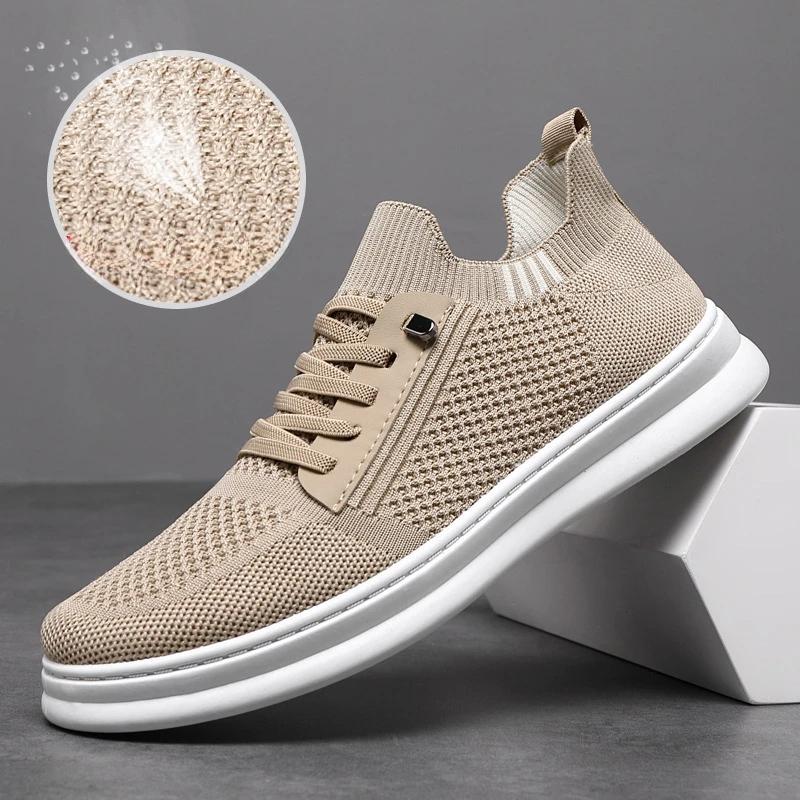 Men's Mesh Shoes Spring Breathable Casual One-pedal Soft-soled Flat-soled Running Shoes