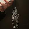 Black Onyx Three-Dimensional Crystal Butterfly Pearl Chain Suitable for All Phone Case Models Portable Lanyard Luxury High-End