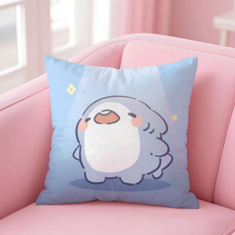 F-Fat S-Shark Cushion Cover Home & Car Multi-Scene Pillow Cover - Reversible, Soft & Durable for Daily Use
